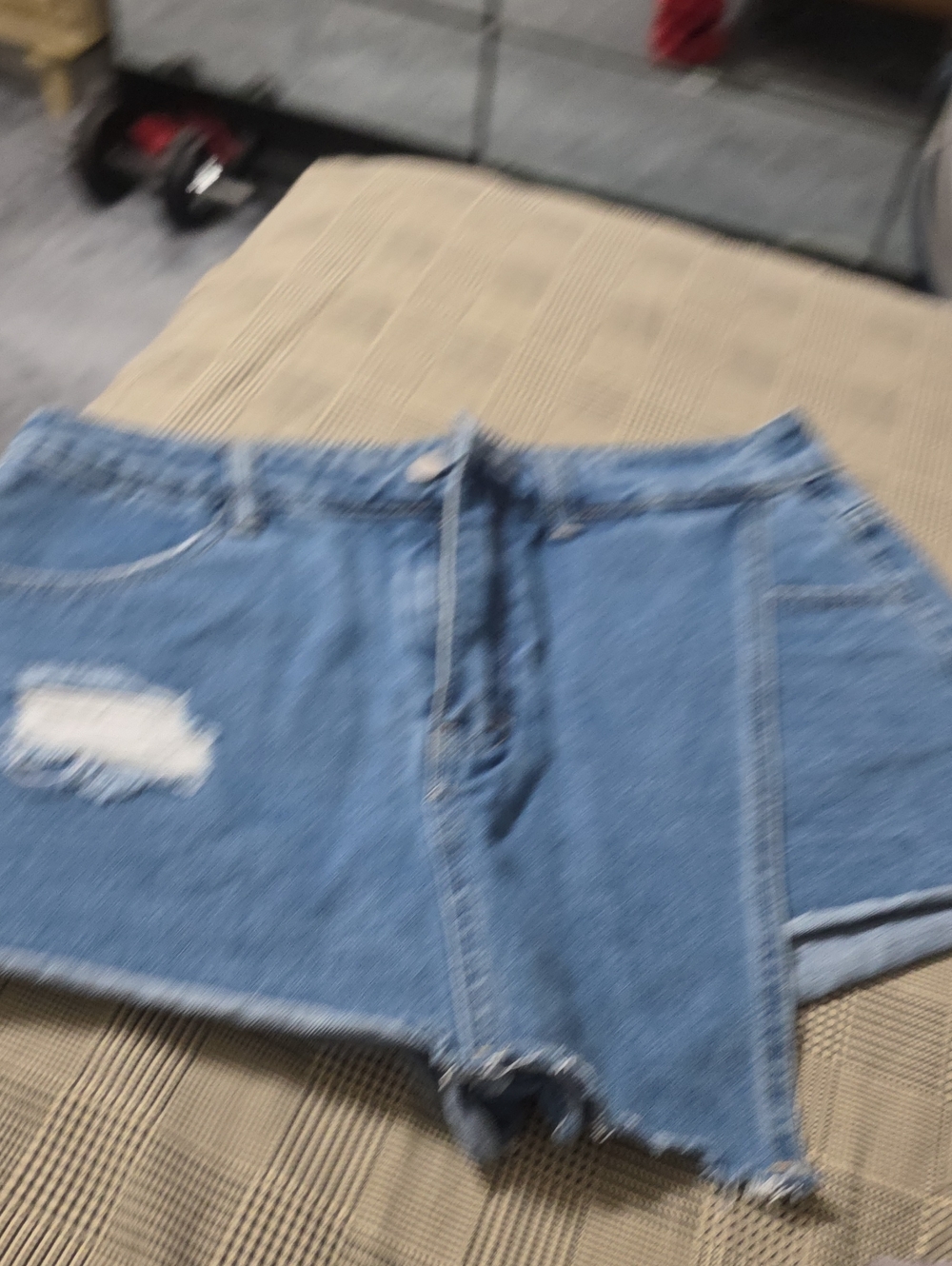 Women’s Distressed Light Blue Denim Shorts